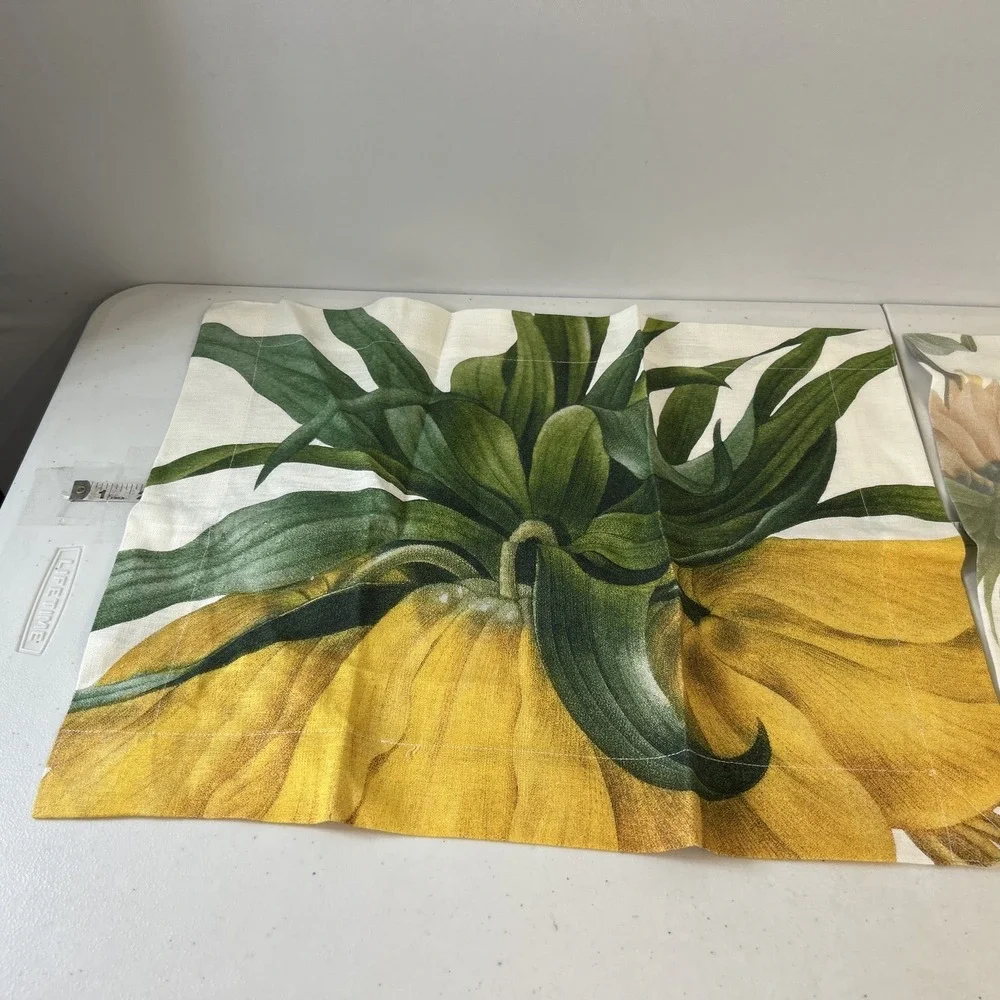 NEW Nap King Made in Italy Linen 6 Napkins/placemats Bold Botanical print Luxury